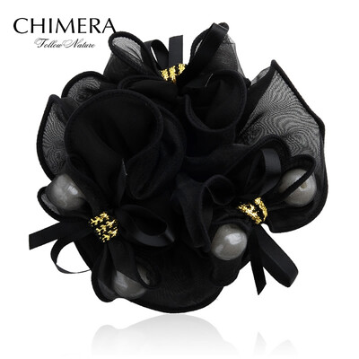 

Chimera (CHIMERA) hair ornaments head of the sea ball chiffon large hair ring rope rubber band black