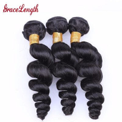 

8A Peruvian Virgin Hair Loose Wave 3Bundles Grace Length Hair Peruvian Loose Wave Human Hair Extension Loose Wave Curly Hair Weave