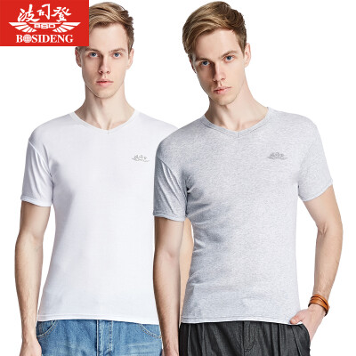 

BOSIDENG men&39s T-shirt BJN78045 cotton sweater men breathable bottoming shirt 2 pieces of multi-color equipment a gray one white XXL