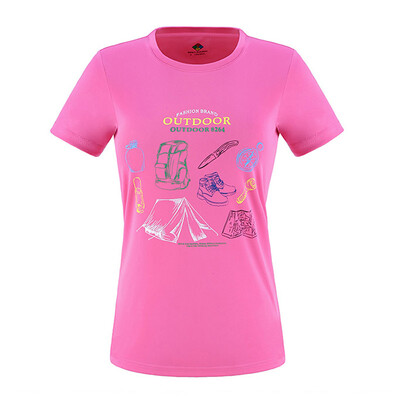

8264 outdoor couples quick dry clothes men&women print short sleeves comfortable leisure quick clothes T-shirt K7S122915 rose red M