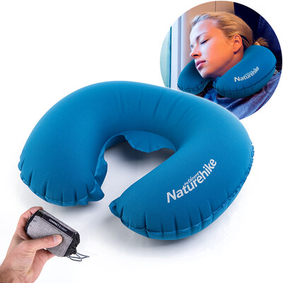 

NH nautical inflatable u-pillow neck pillow outdoor travel Sambo U-pillow travel sleep pillow pillow aircraft neck pillow blue