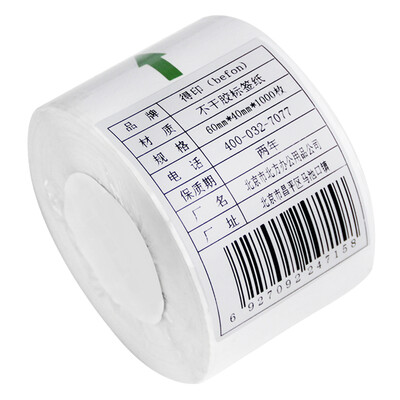 

Befon sticker label paper coated paper 60mm 40mm 1000 single row bar code paper print sticker