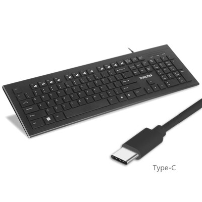 

Chong наслаждаться (Banruo) CK450 Type-C версии USB3.1 проводной клавиатура мультимедийного ноутбука настольного ПК TV Универсальных черным