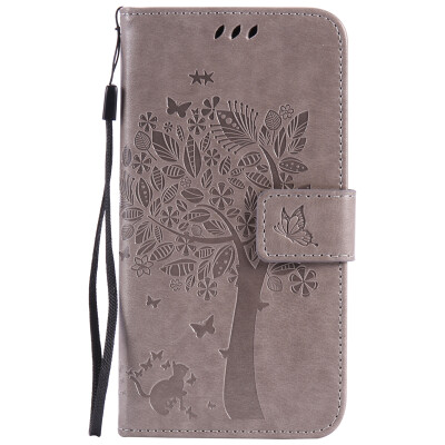 

Gray Tree Design PU Leather Flip Cover Wallet Card Holder Case for HUAWEI Y6