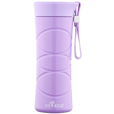 

COECO plastic water cup PLA corn starch sports cup student portable leak-proof curve hand cup purple 200ml