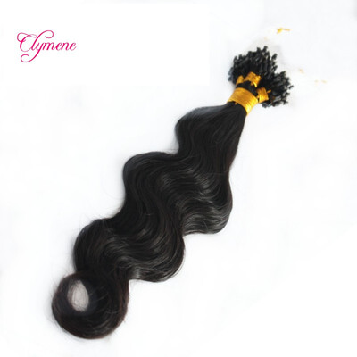 

Clymene Hair 100gLot 1gStrand Human Hair Micro Loop Ring Hair Extensions Body Wave Brazilian Virgin Hair