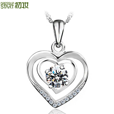

Early makeup S925 silver necklace female mosaic shiny imitation diamond pendant only love to send gifts to send his girlfriend