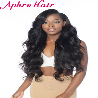 

Aphro Hair 100% Virgin Brazilian Human Hair Extensions 3 Bundles Grade 8A Good Quality Body Wave Unprocessed Natural Color Hair