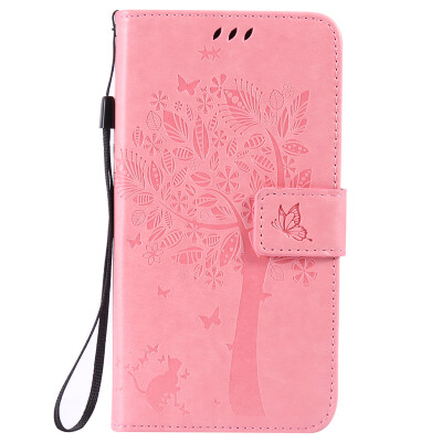 

Pink Tree Design PU Leather Flip Cover Wallet Card Holder Case for LG G4