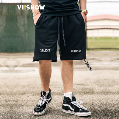 

Weixiu viishow случайные шорты мужской алфавит вышивка галстук drawstring мужские брюки KD12681721 черный XL