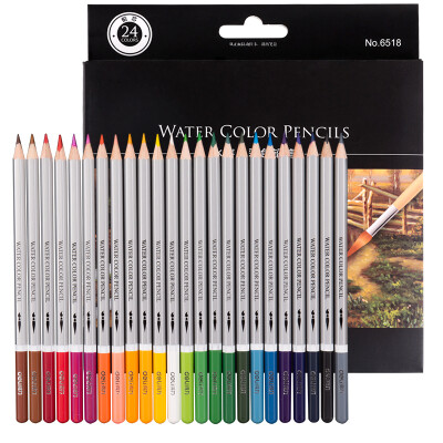 

Deli 6518 24-color water-soluble color pencil water-soluble color lead 24 color box set (with a brush