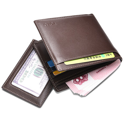 

POLO first layer of leather men short paragraph wallet 020291 coffee color vertical section