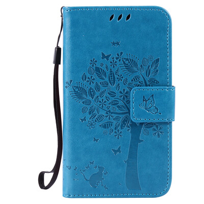 

Blue Tree Design PU кожа флип Обложка Кошелек Карты Держатель чехол для SAMSUNG J120