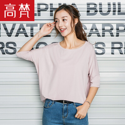 

High Vatican Penthouse T-Shirt Женский студенческий корейский вариант Lonel Pure Color Round Collar Tie Shirt Женский G1170045 Розовый 155 / S