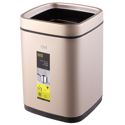 

EKO trash cans household stainless steel double non-covered trash cans European square garbage basket 9088CG (champagne gold) 9L