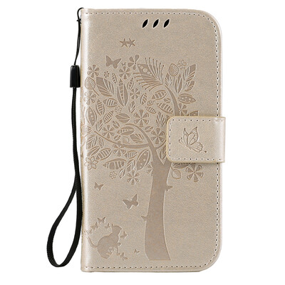 

Gold Tree Design Кожа PU флип крышки Кошелек Карты Держатель чехол для SAMSUNG J2