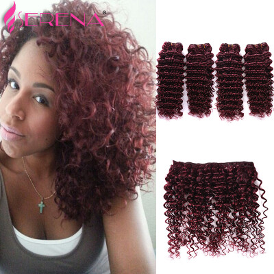 

Xuchang 100 Human Hair 4PcsLot Brazilian 99j Deep Wave Burgundy Curly Hair Cheap Brazilian Human Hair Weave Pop For Woman