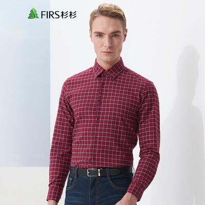 

Шаньшань (FIRS) дело случайный Slim корейский с длинными рукавами рубашка мужской CB1180-2 вино красный 41