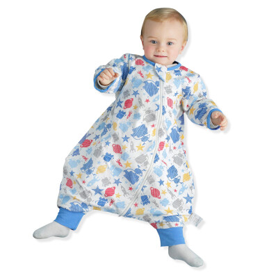 

Jingdong Supermarket] Mile fish 3 section split legs sleeping bag anti-kick with a foot cover removable sleeve double sleeping bag (adventure space) blue 80cm