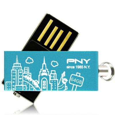 

PNY (PNY) USB 2.0 твин металла U-64G (синий)