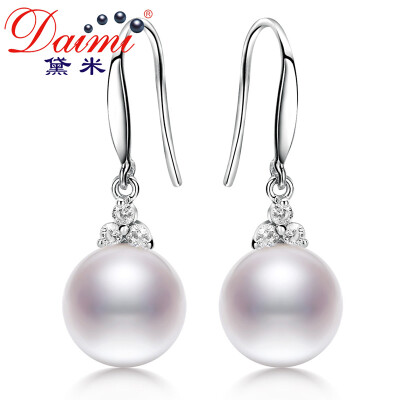 

Demi jewelery to the United States bright light freshwater pearl earrings female S925 silver size 7-8mm