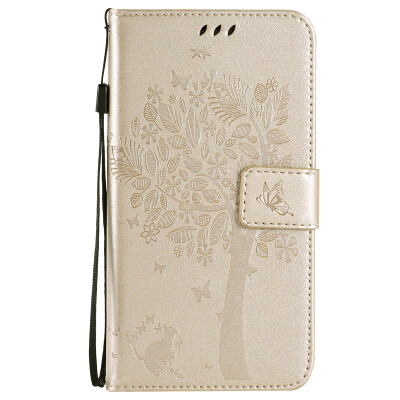 

Gold Tree Design PU Leather Flip Cover Wallet Card Holder Case for SAMSUNG J710