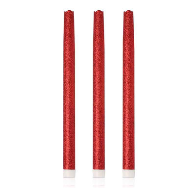 

12 Inches Melted Led Taper Candles with TimerBattery OperatedPack of3