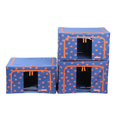 

Locks buckle elephant print hundred-nine box finishing box large Oxford cloth splash-proof folding clothes storage box car box three-piece LLB816DBSH603