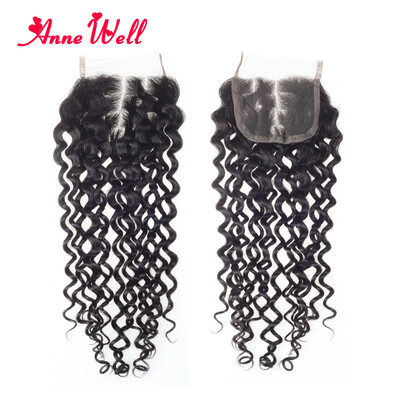 

7A Kinky Curly Lace Closure 4X4 Malaysian Virgin Hair Lace Closure 100 Human Hair Lace Closure Bleached Knots 10 - 18inches