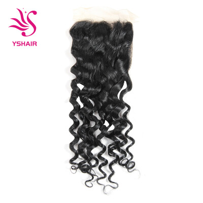 

Brazilian 4*4 Water Wave Lace Closure Virgin Curly Lace Closure Brazilian Water Wave Closure 4*4 Free Part Closure