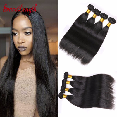 

8A Malaysian Straight Virgin Hair 4Bundles Grace Length Hair Unprocessed Malasyian Straight Human Hair Weave Silky Straight Bundle