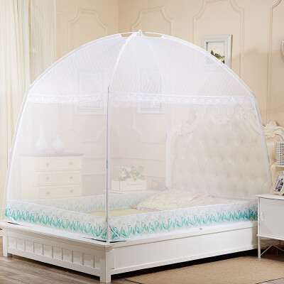 

Yingxin textile upgraded version of the three open lace lace yurt nets hanging fan white 15 m bed