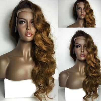 

Hot Selling Two Tone Color 1BBrown Deep Wave Lace Front Human Hair Wigs Unprocessed Brazilian Virgin Hair Wigs Full Lace Wigs