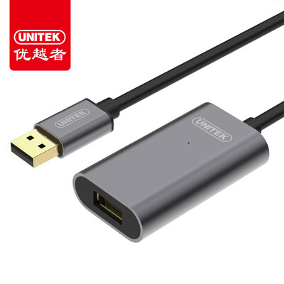 

(UNITEK) Y-271BK USB2.0 мужской к женскому усилителю сигнала компьютер USB высокоскоростной удлинительный кабель 5 метров принтер беспроводная карта сканирование пистолет удлинительный кабель алюминий