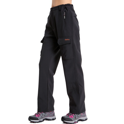 

Caruson clothin punching pants fleece inside warm breathable outdoor thickening soft shell climbing pants CP1202 female models gray  code