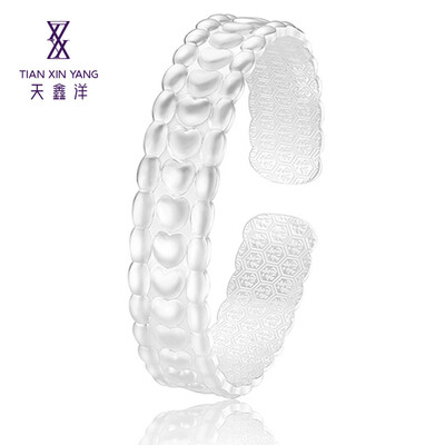 

Tian Xin Yang Jin silver bracelet open peach heart bracelet about 33 grams