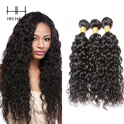

HHHair Malaysian Virgin Hair Water Wave Weave 3 Bundles Wet And Wavy Virgin Malaysian Hair Curly Weave Human Hair Bundles