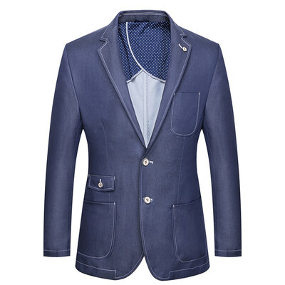 

SHENGUI / Шэнь Гуй Мужская случайная корейская версия маленького синего костюма 185 / XXL HLXZ023