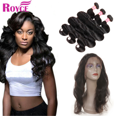 

Malaysian Virgin Hair Body Wave 3bundles with 360 Lace Frontal Closure Unprocessed Malaysian Human hair Bundles With 360 Frontal