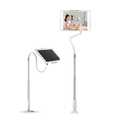 

Bee-winged bedside lazy stent desktop phone flattened adjustable telescopic versatile universal bracket knob clip section gentleman silver 1 meter