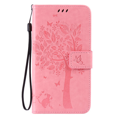 

Pink Tree Design PU Leather Flip Cover Wallet Card Holder Case for SAMSUNG J7