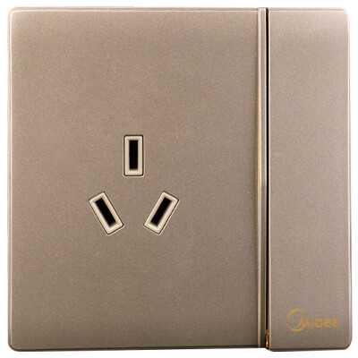 

Midea Midea switch socket three hole socket 16A air conditioning socket a single control three holes elegant gold 86 no border