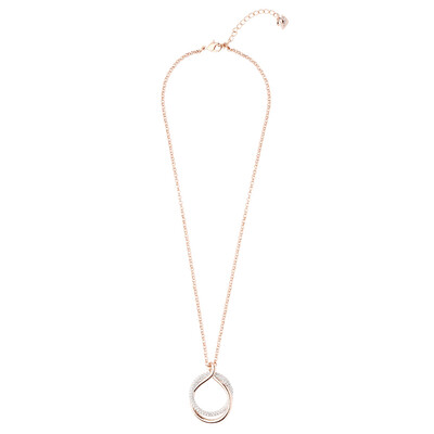 

SWAROVSKI Swarovski Rose Gold Double Ring Pendant Necklace 5194455