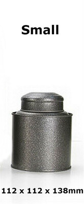 

Double Lid Tea Tin Metal Canister Coffee Can Jar Kitchen Storage Food Container gray 112x138cm