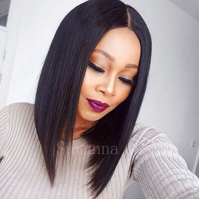 

Bob Full Lace Human Hair Wigs 150 Density Brazilian Virgin Silky Straight Short Bob Lace Front Wigs For Black Women