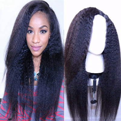 

Brazilian U Part Human Hair Wigs For Black Women Kinky Straight U Part Wig With Baby Hair