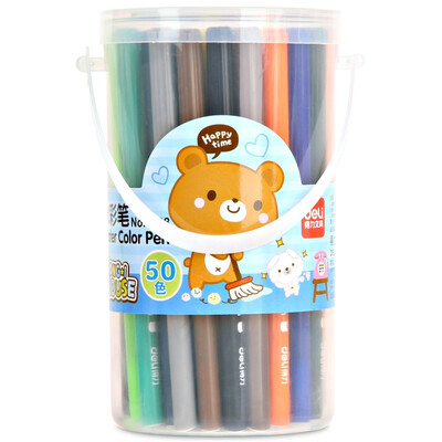 

Deli 6988 children colorful watercolor pen brush 50 color barrel color random
