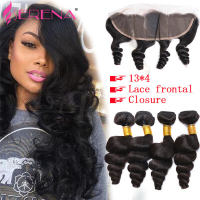 

Indian loose wave with frontal 4 bundles with ear to ear lace frontal closure VIPbeauty hair Indian virgin hair with closure