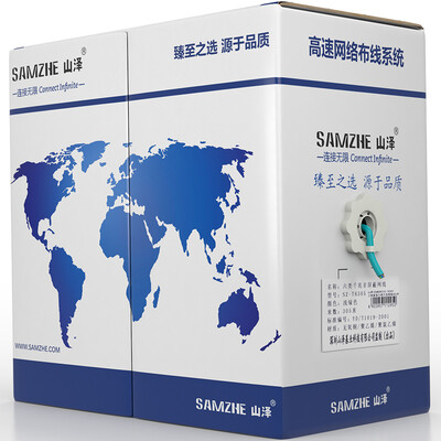 

Shanze (SAMZHE) SZ-T6050 оригинальная защита окружающей среды CAT6 шесть типов Gigabit неэкранированный чистый бескислородный медный высокоскоростной кабель 50 метров / коробка светло-зеленый
