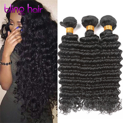 

Bling Hair Peruvian Virgin Hair Deep Wave 3 Bundles 7A Grade 100 Unprocessed Human Hair Weave